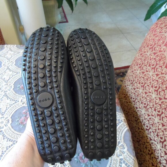 Gucci Black Horse Bit Detail Calf Leather Driving Loafers Size 37.5B - Picture 13 of 16